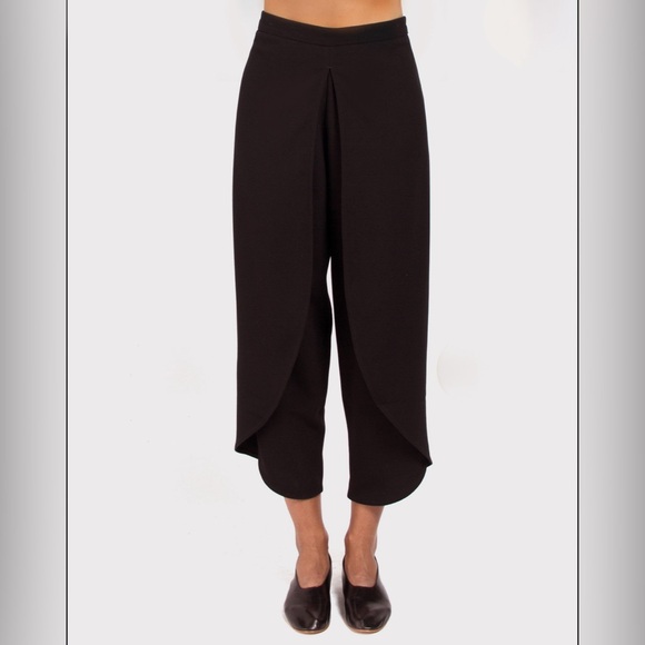 Rodebjer Nala Crepe Trouser Pants in Black - Picture 1 of 4